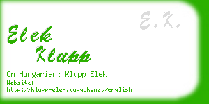 elek klupp business card